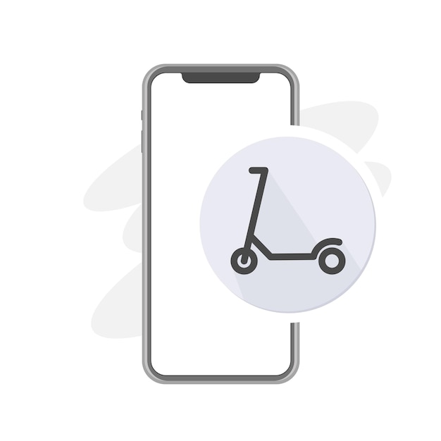 Electric scooter rental by smartphone kick scooter icon buy online