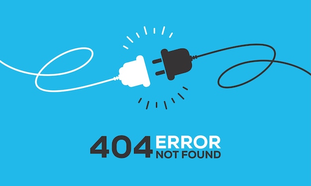 Electric socket with a plug. Connection and disconnection concept. Concept of 404 error connection. Electric plug and outlet socket unplugged. Wire, cable of energy disconnect