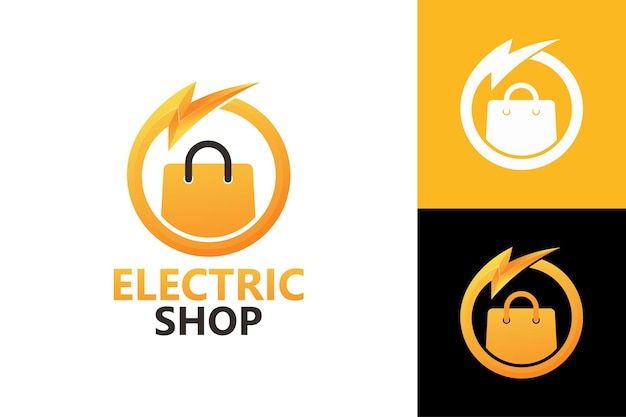 Electric store logo template premium vector