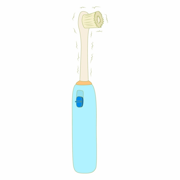 Electric toothbrush icon in cartoon style on a white background