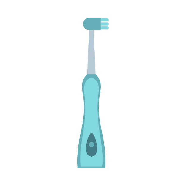 Electric toothbrush icon in flat style isolated on white background Dental care symbol