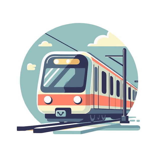 electric train flat vector design