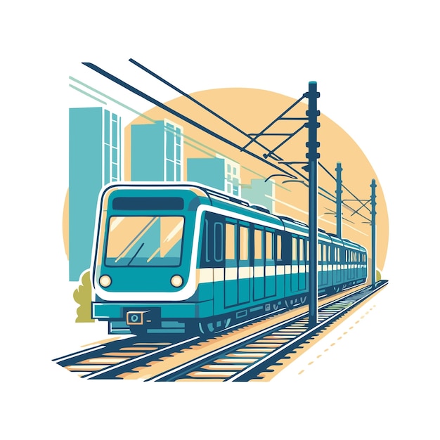 electric train flat vector design