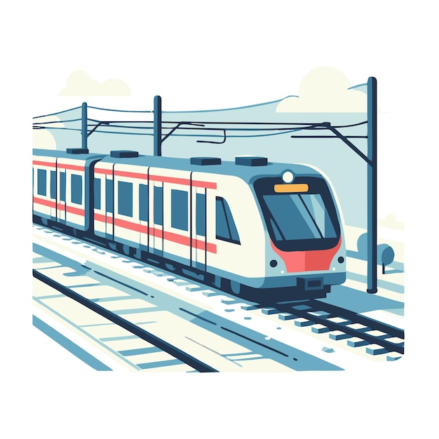 electric train flat vector design