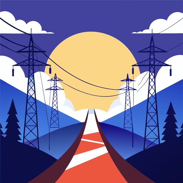 Vector electric vector illustration flat 2