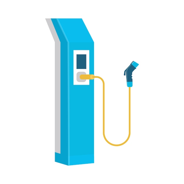 Electric vehicle charging station icon Electric charging station Vector illustration Green energy