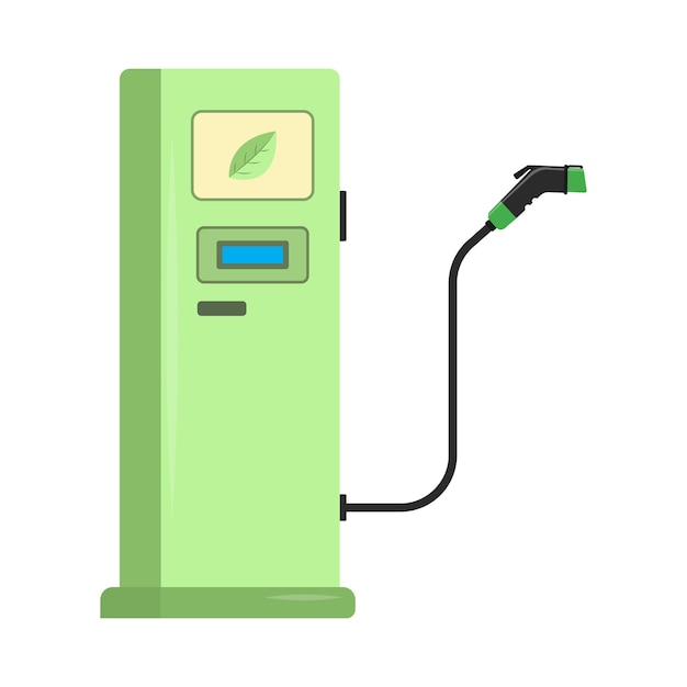 Electric vehicle charging station icon Electric charging station Vector illustration Green energy