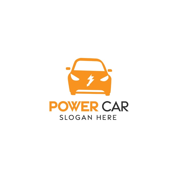 Electric Vehicle Concept Logo With Orange Gradient and Power Symbol