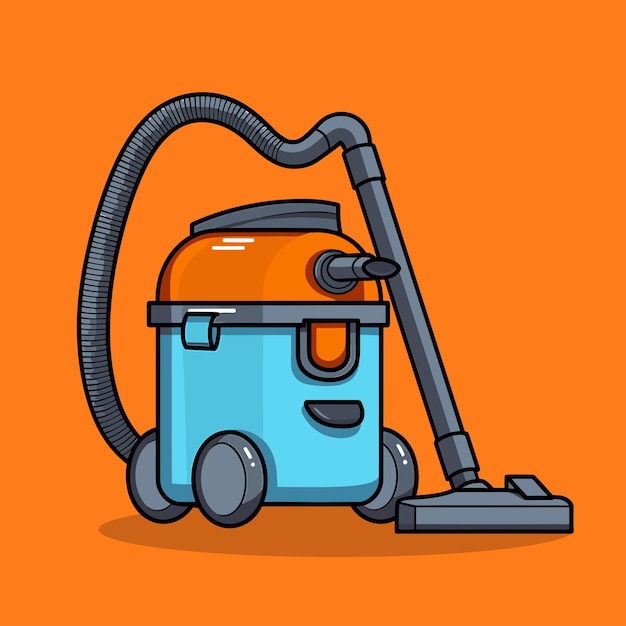 Electrical appliance for cleaning Vector cartoonstyle illustration of a vacuum cleaner