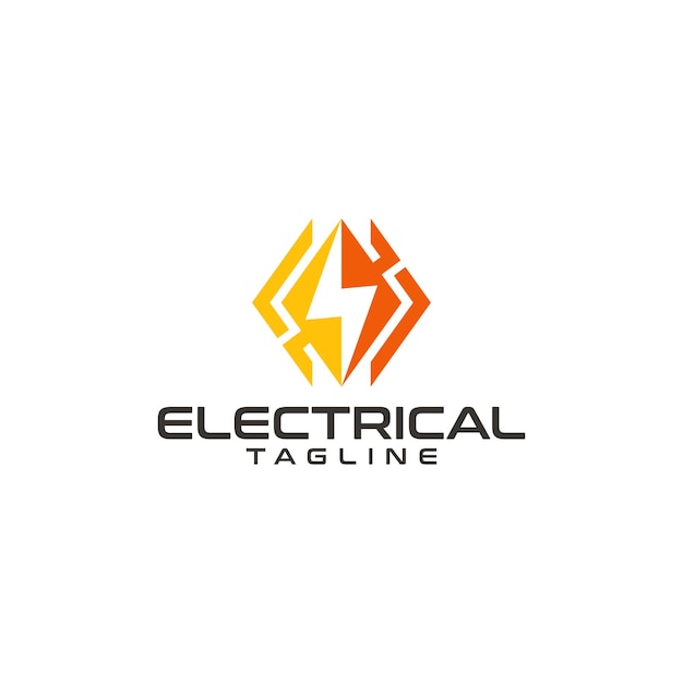 Electrical block chain logo icon vector isolated