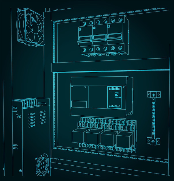 Electrical cabinet close up