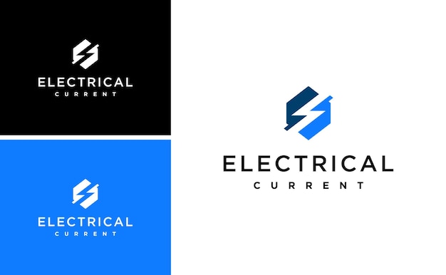 electrical flash light logo design.letter SC or CS with electrical voltage vector template