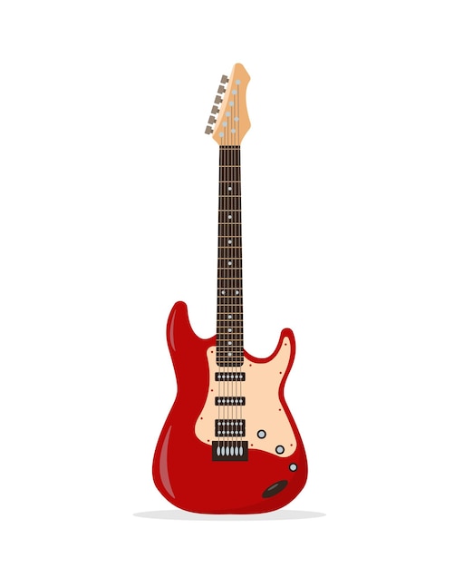 Electrical Guitar icon Rock music equipment Red musical instrument