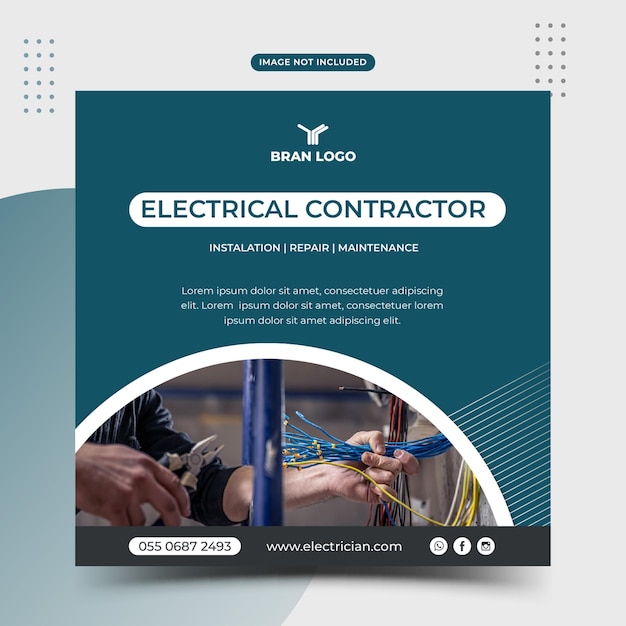 Electrical services electrician post electricity design template