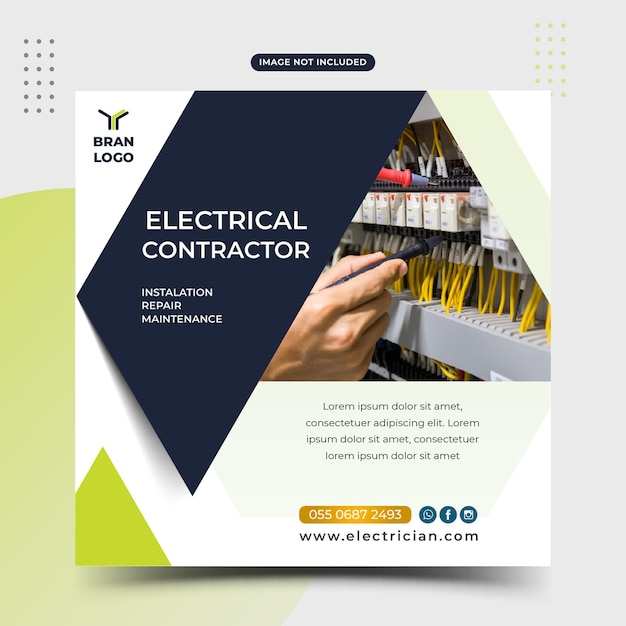 Electrical services electrician post electricity design template