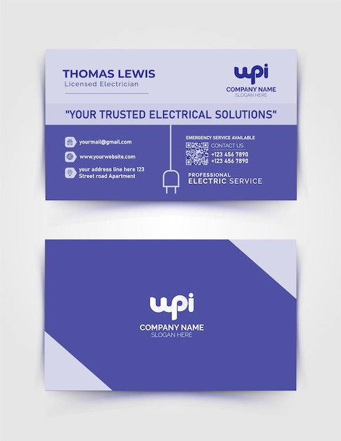 Electrician and electrician specialist Business card Design handyman Business card Design