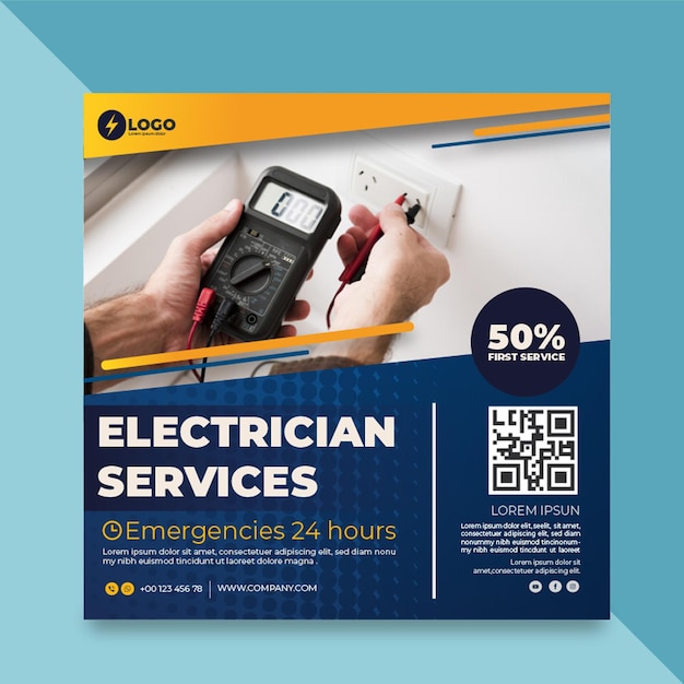 Electrician flyer square