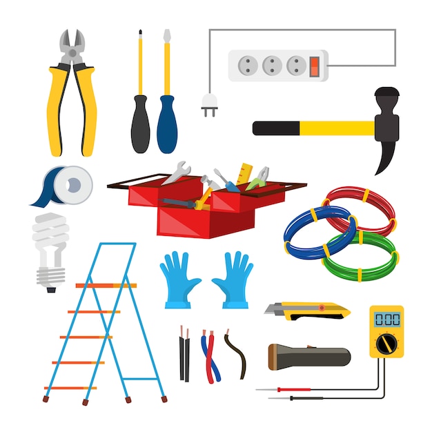 Electrician Icons Set 