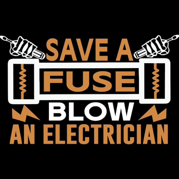 Electrician T Shirt Design with Custom vector