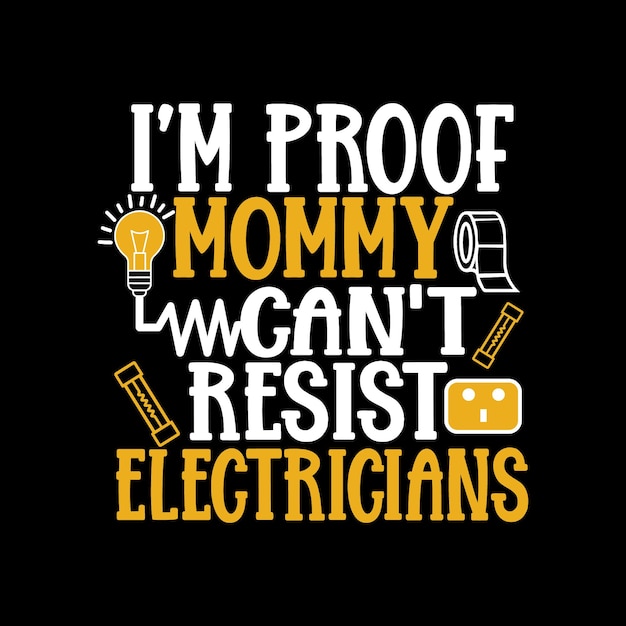 Electrician T Shirt Design with Custom vector