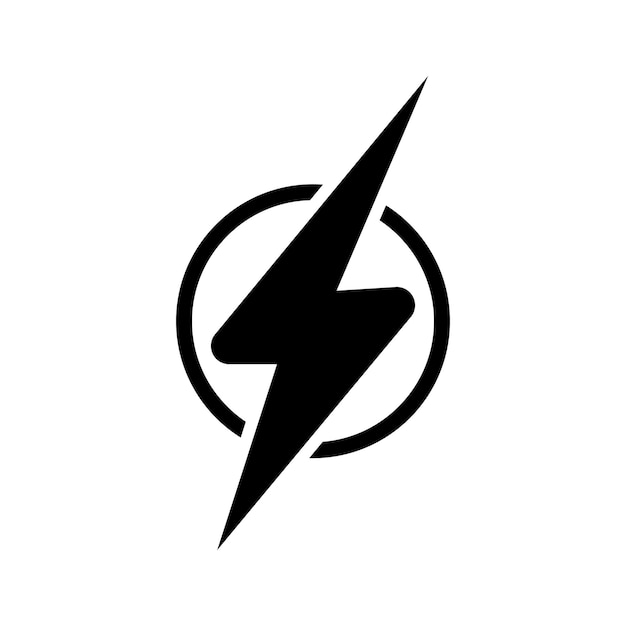 Electricity line icon Electric lightning in a circle high voltage power supply charge battery accumulator plug socket Power concept Vector line icon for Business and Advertising