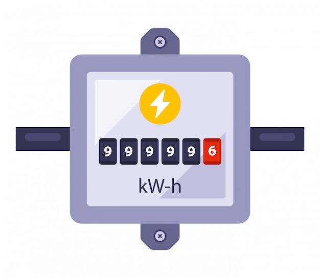 electricity meter to record energy consumption. flat   illustration