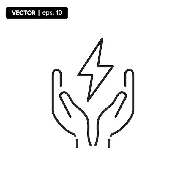 electricity save icon two hands save electricity vector eps 10