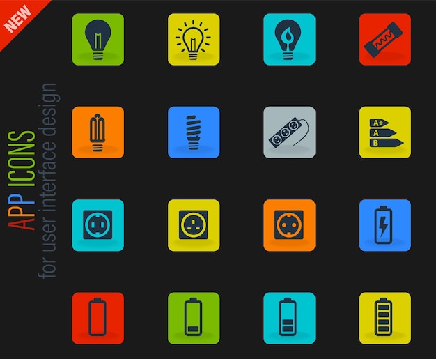 Electricity simply icons