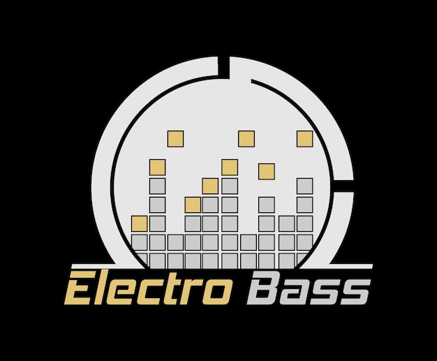 Electro bass music logo design vector logo creation