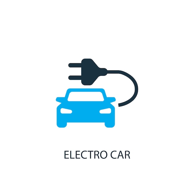 Electro car icon. Logo element illustration. Electro car symbol design from 2 colored collection. Simple Electro car concept. Can be used in web and mobile.