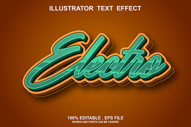 electro text effect editable