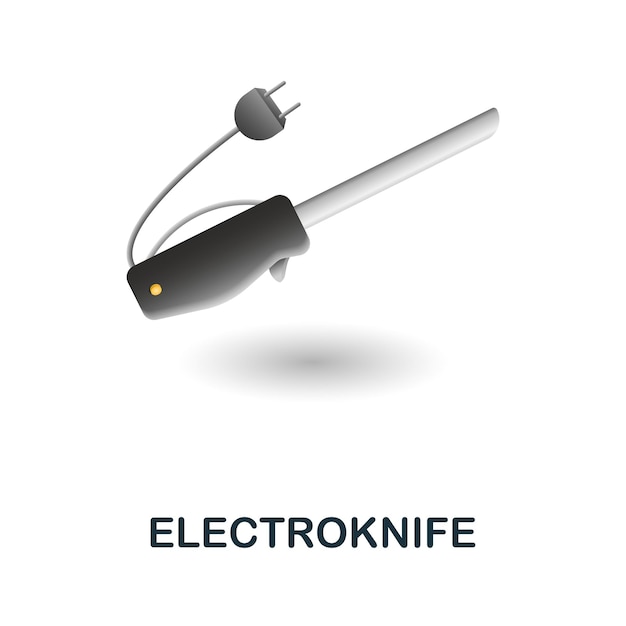 Electroknife icon 3d illustration from kitchen supplies collection Creative Electroknife 3d icon for web design templates infographics and more