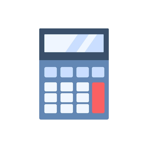 Electronic calculator icon in flat style. Vector illustration