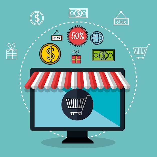 electronic commerce  isolated icon design