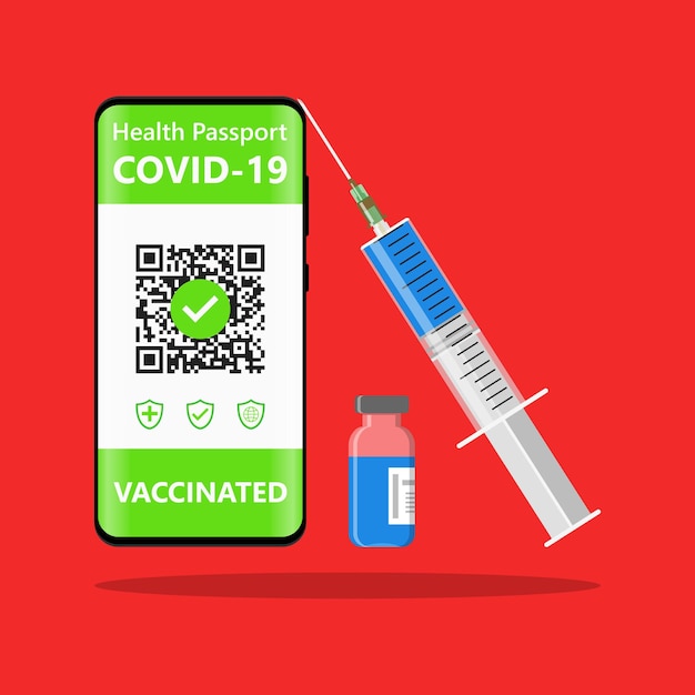 Electronic COVID19 immunity passport Digital vaccine certificate with Qr code