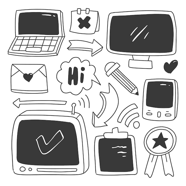 Electronic doodle cartoon illustration design