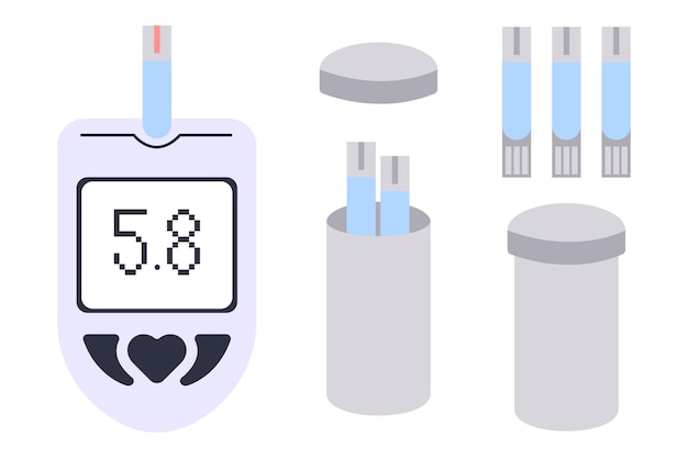 Electronic glucometer set device for selfdetermination of blood glucose levels