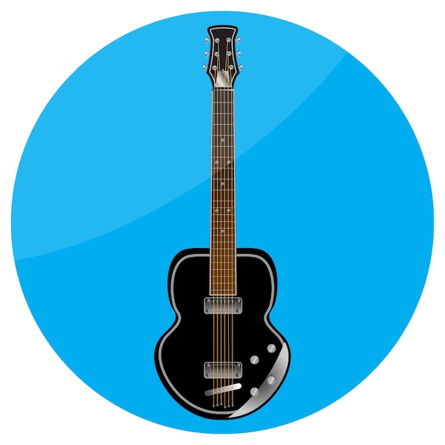 Electronic guitar icon flat Musical instrument for concert sound recording mobile app Vector illustration