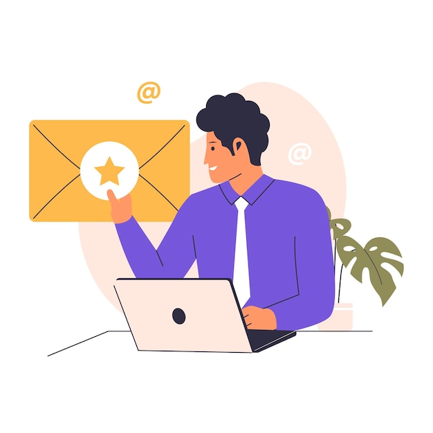 Vector electronic mail favorite illustration concept