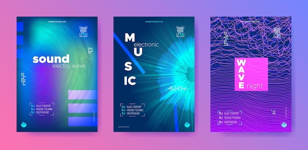 Electronic music event flyers collection