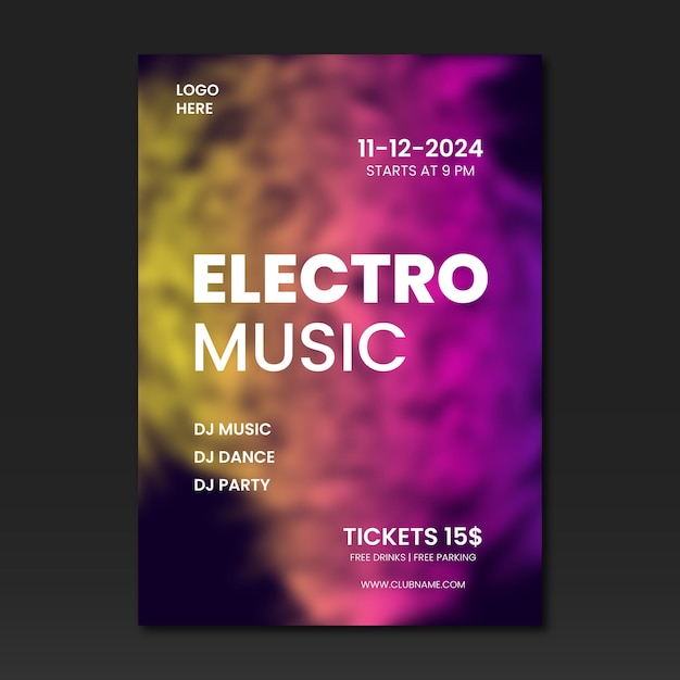 Vector electronic music poster vector template