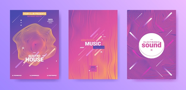 Electronic music posters set