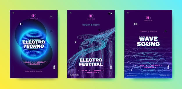 Electronic music posters set