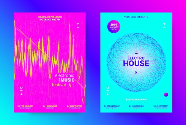 Electronic music posters set