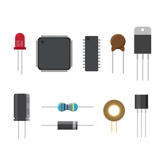 Vector electronic part flat icon design