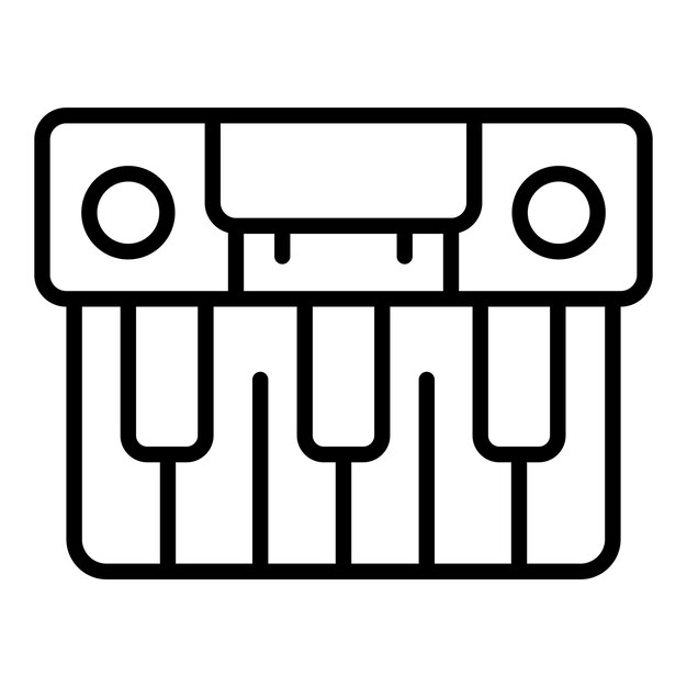 Electronic synthesizer icon outline vector Audio instrument Concert music