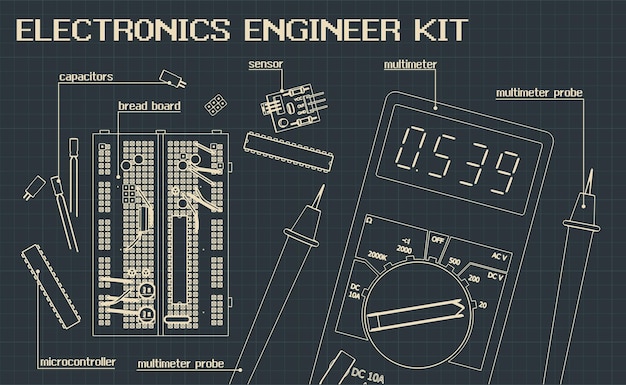 Electronics components kit blueprints