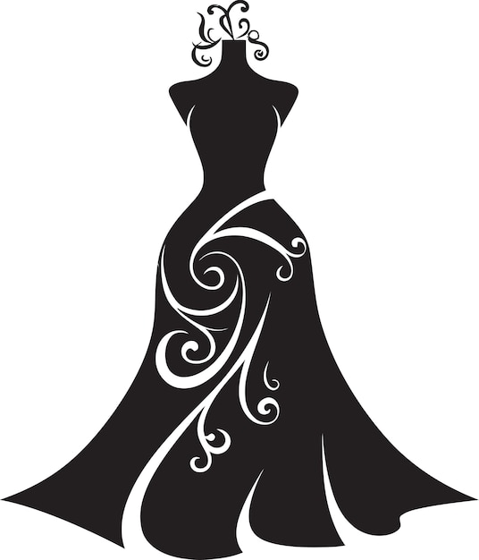 Elegance Defined Vector Womans Dress Designer Chic Iconic Black Dress Emblem