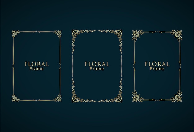 Vector elegand floral ornament frame bundle