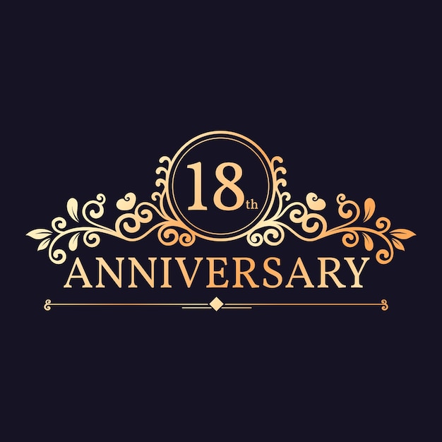 Elegant 18th anniversary logo design